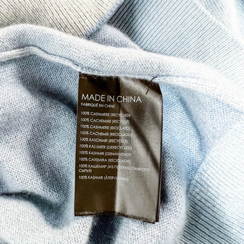 Club Monaco Mens Long Sleeve 100% Cashmere Pullover Sweater Sz S Heathered Blue - Picture 10 of 10